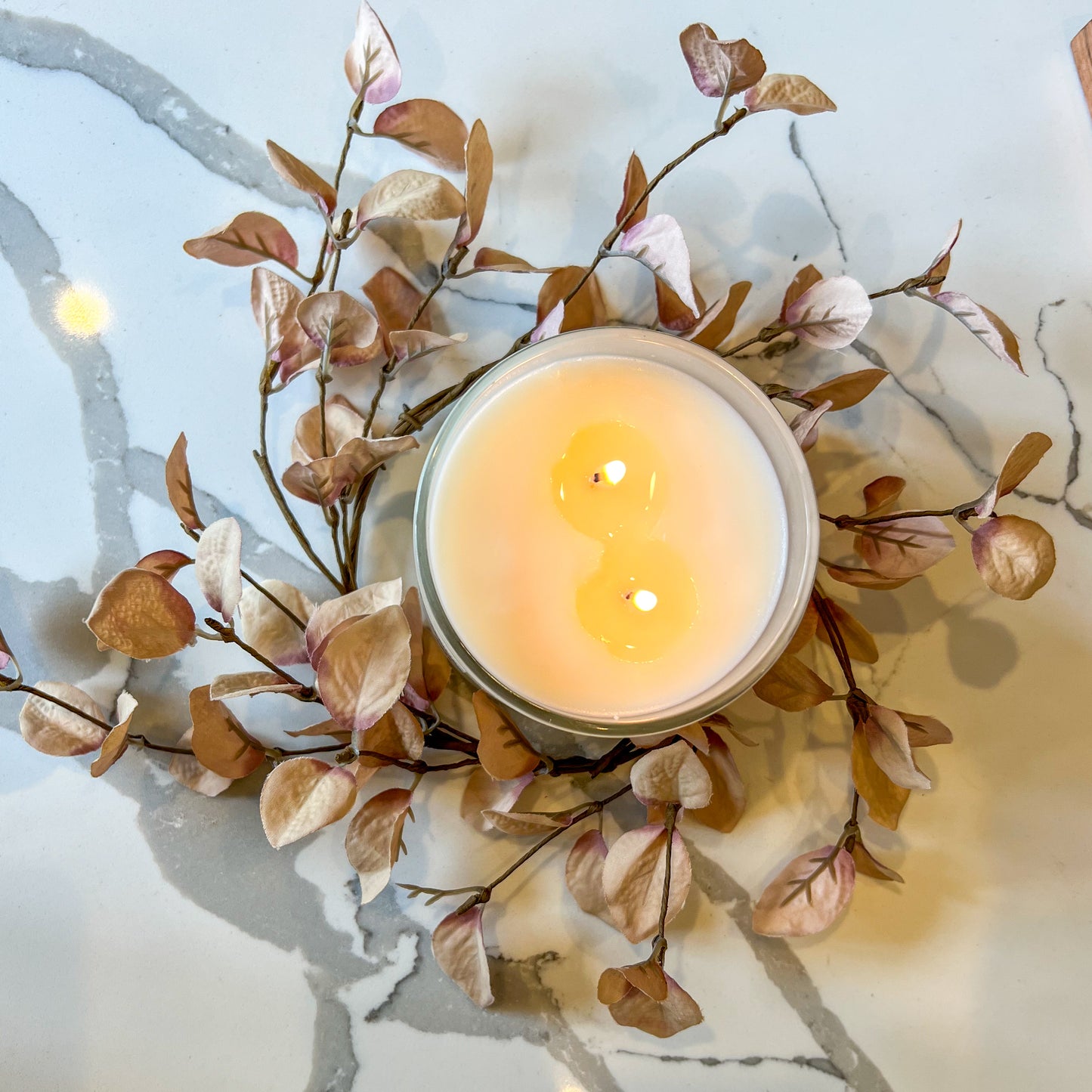 Beige Eucalyptus Candle Ring | Small