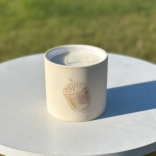 Ceramic Acorn Soy Candle | Autumn Harvest