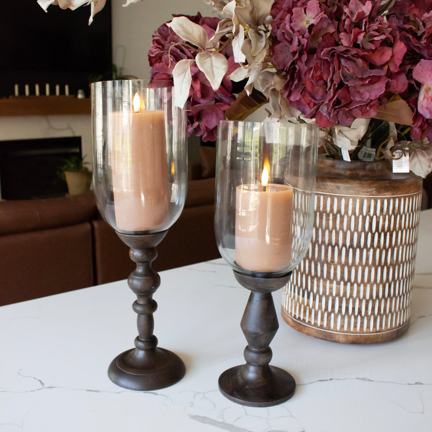 Taupe LED Pillar Candle | 4" x 3"