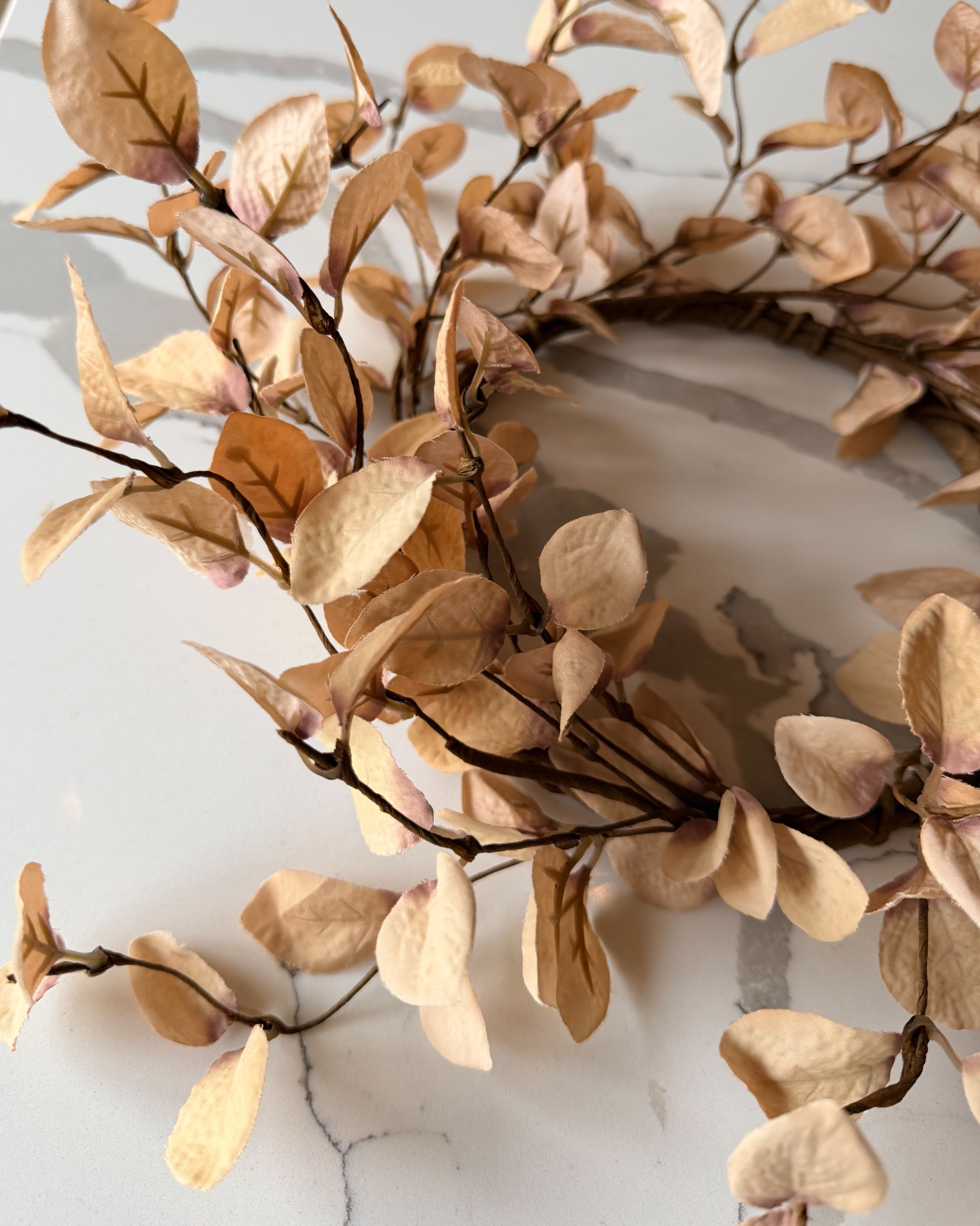 Beige Eucalyptus Candle Ring | Large