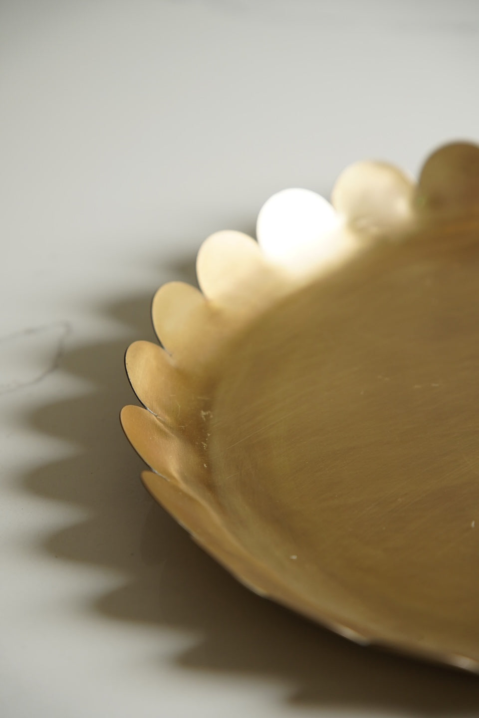 Antique Brass Scalloped Tray