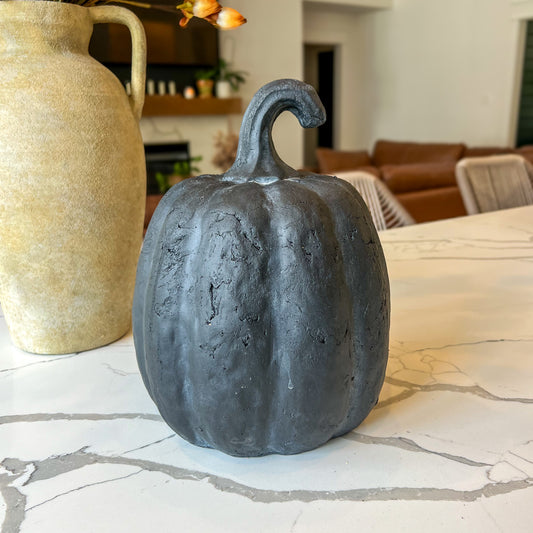 Black Terracotta Pumpkin | Large