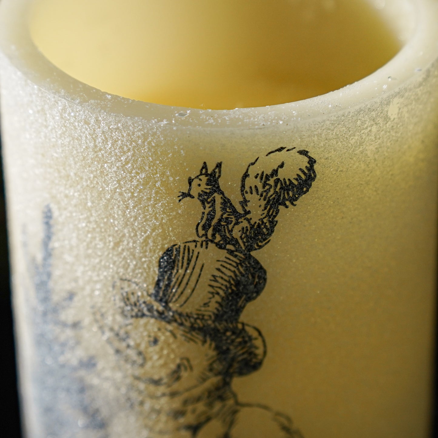 Glitter Vintage Snowman Wax Pillar Candle | LED Winter Decor