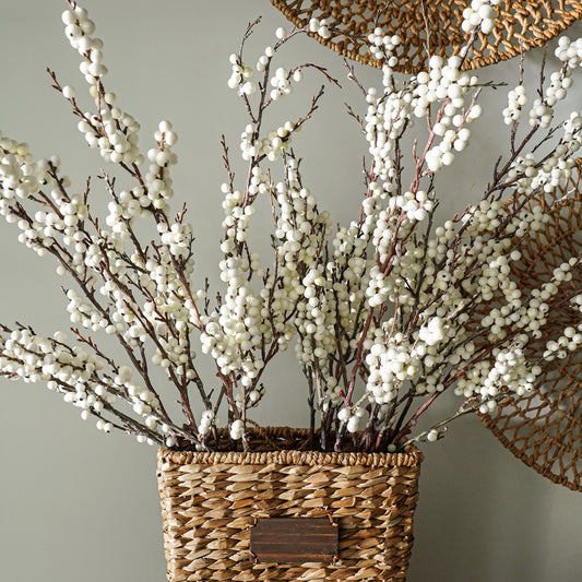 White Berry Branch | Faux Winter Stem