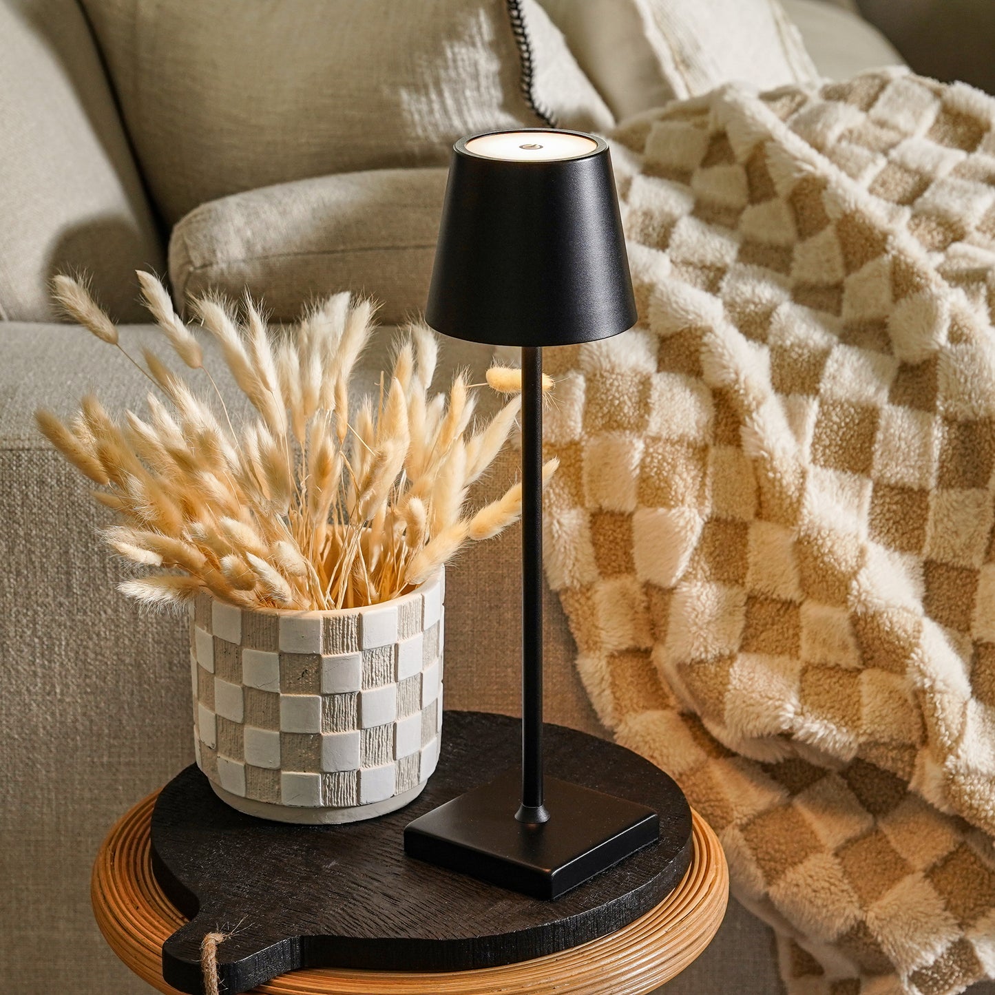 Luxury Checkered Boucle Throw