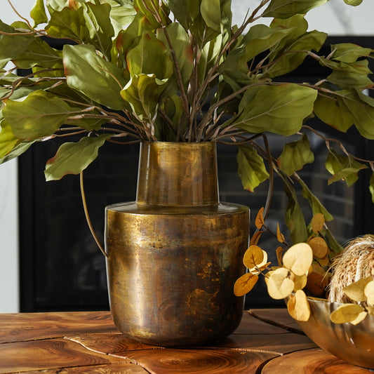 Handled Brass Metal Vase