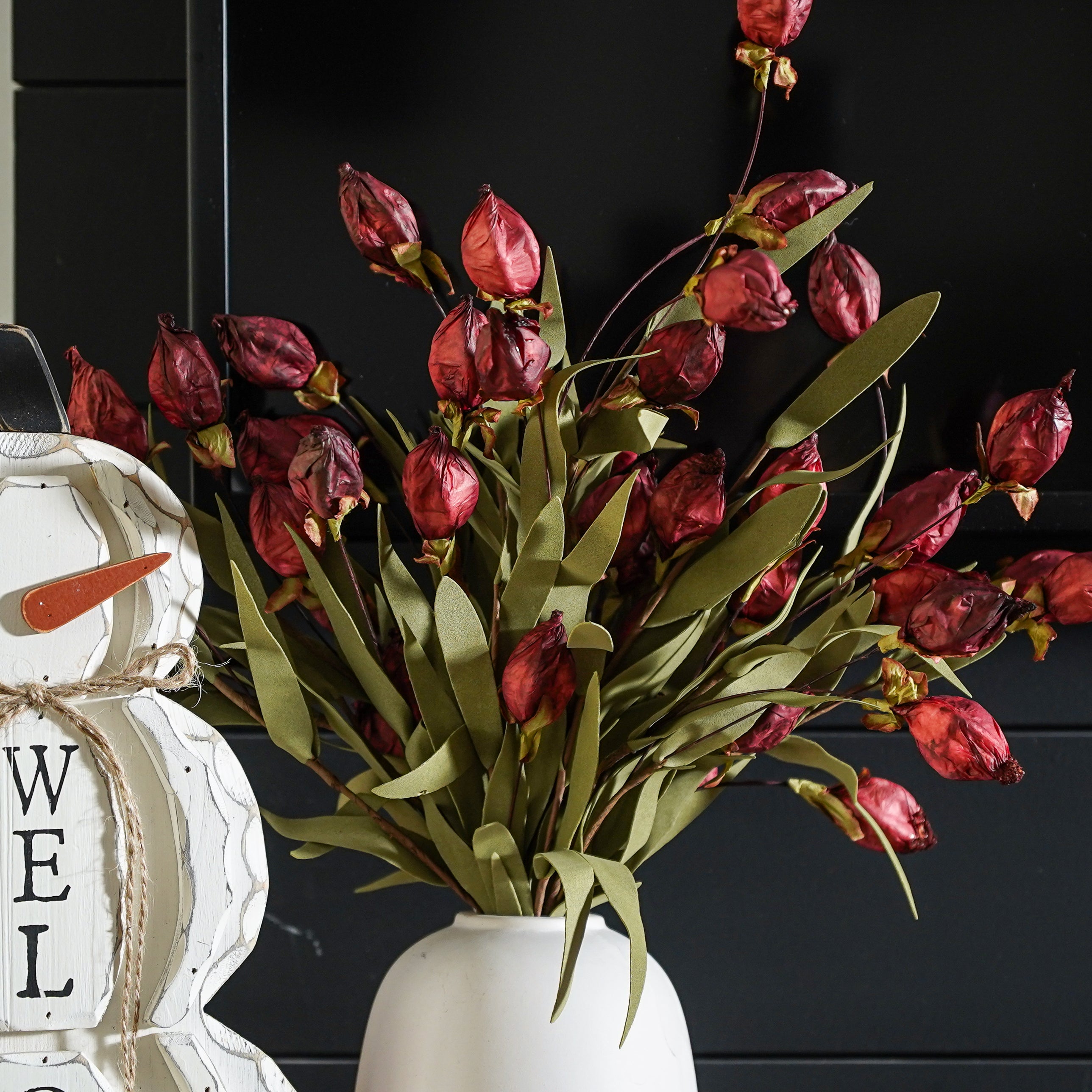 Lantern Bud Luxe Bush | Burgundy PRE ORDER