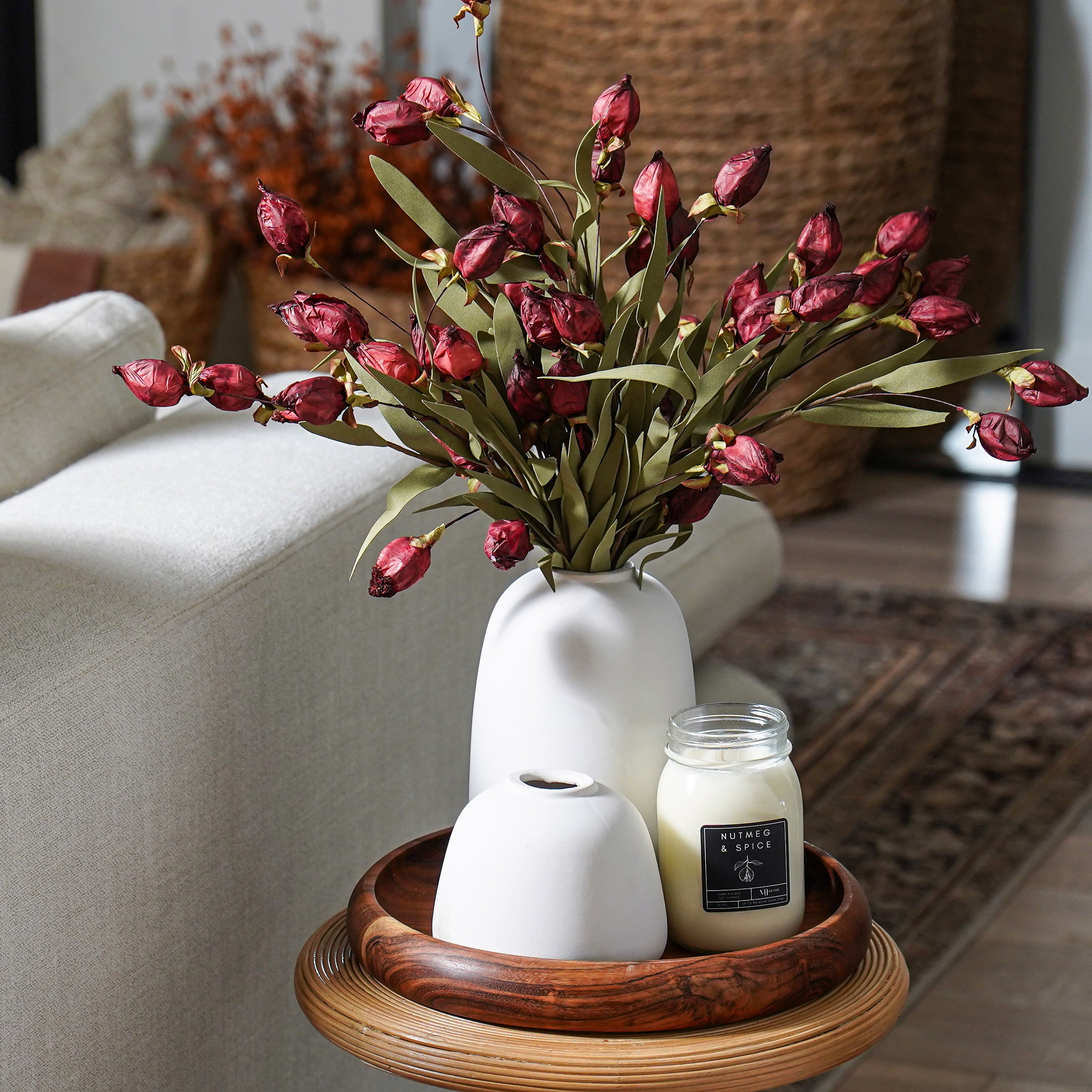 Lantern Bud Luxe Bush | Burgundy PRE ORDER