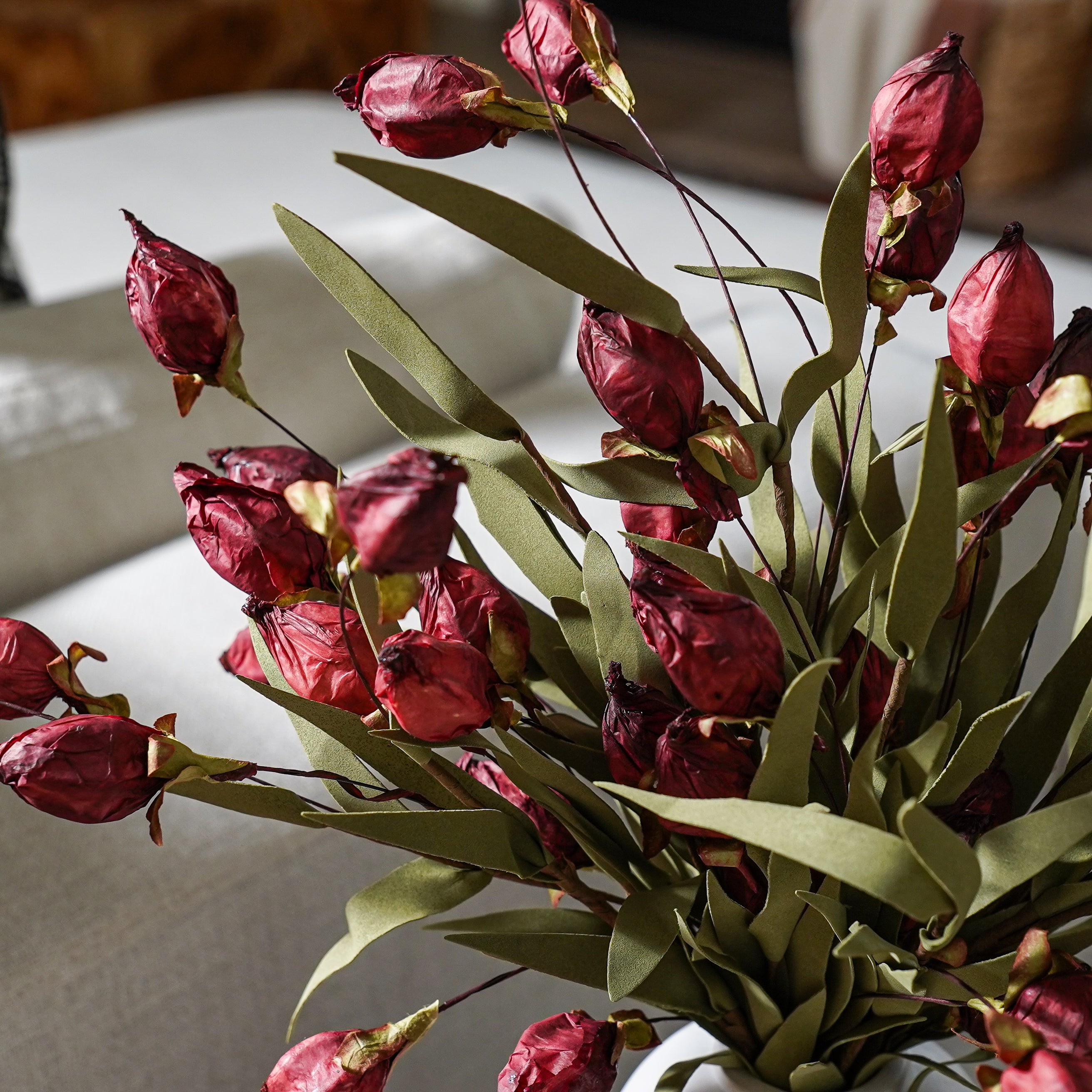 Lantern Bud Luxe Bush | Burgundy PRE ORDER