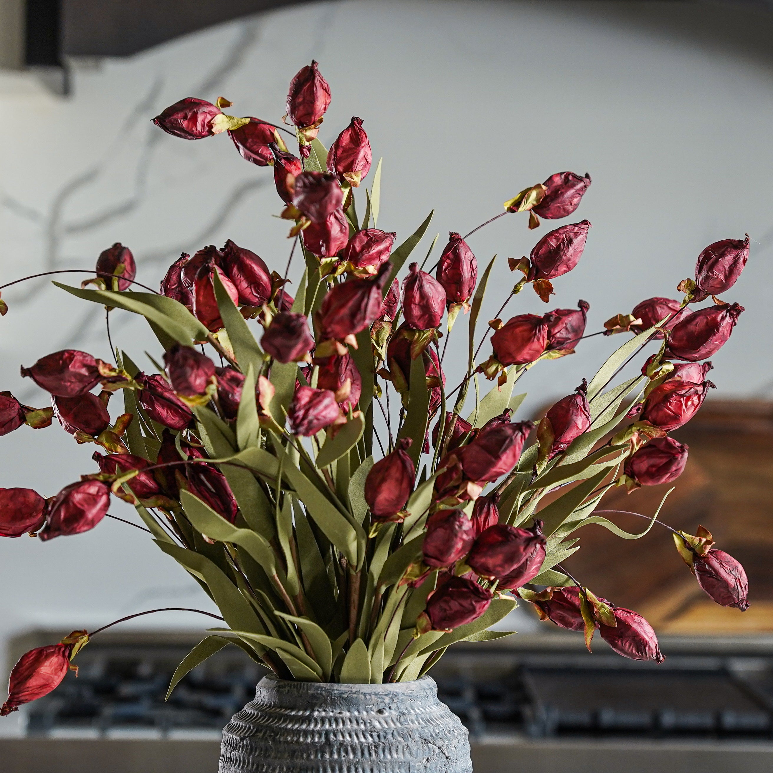Lantern Bud Luxe Bush | Burgundy PRE ORDER