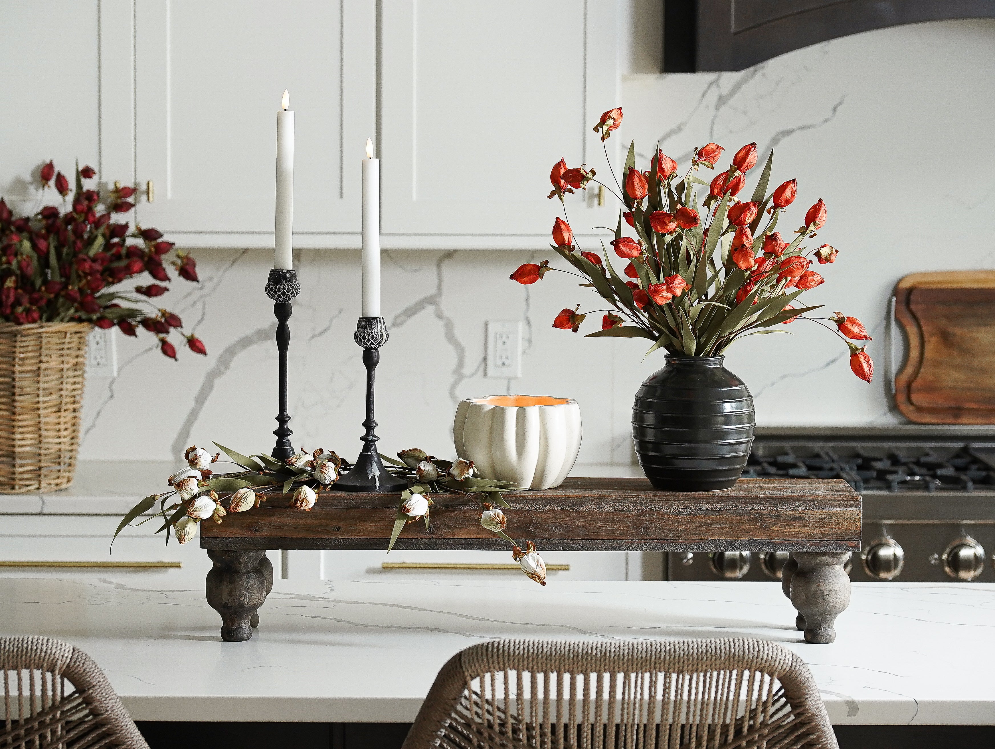 Lantern Bud Luxe Bush | Burnt Orange