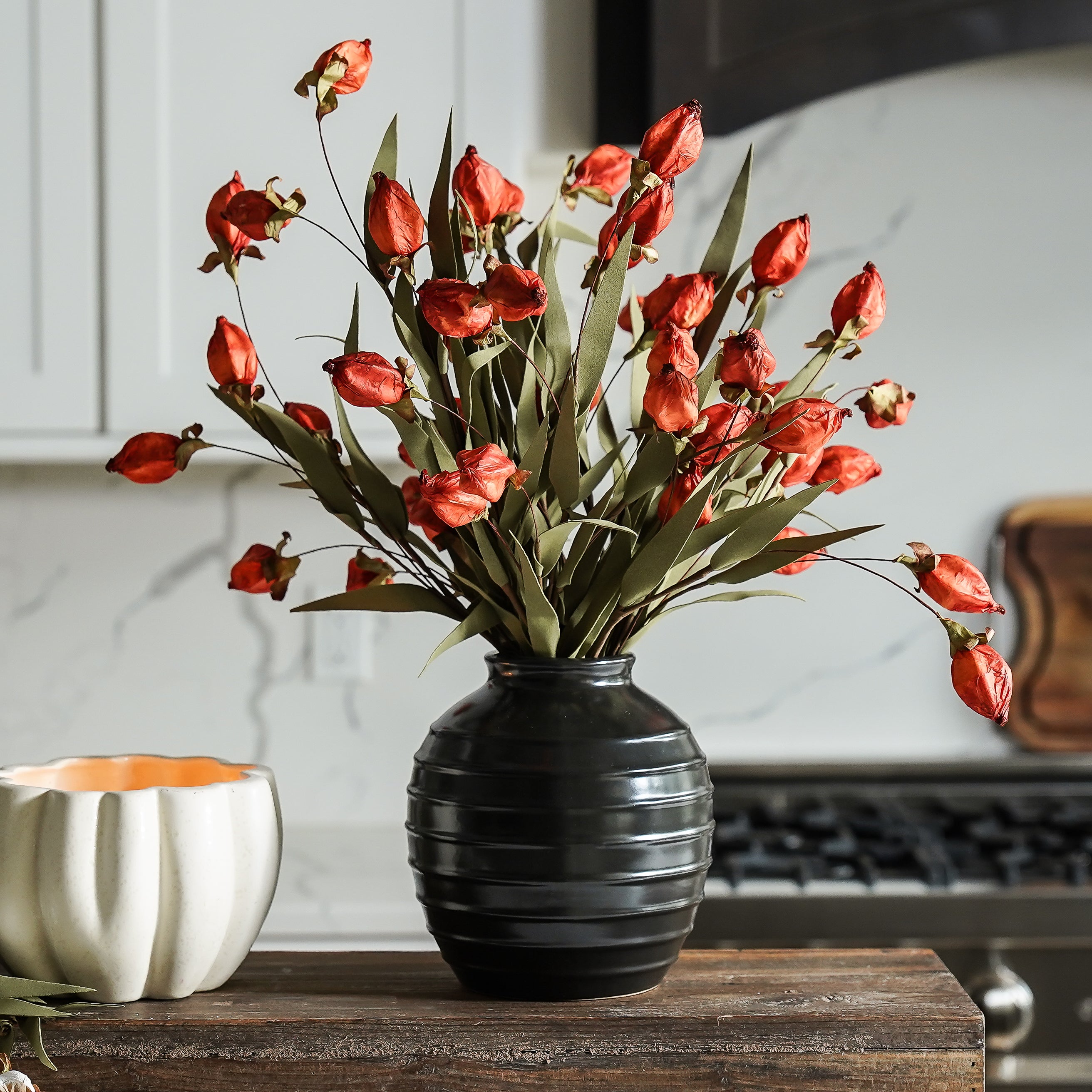 Lantern Bud Luxe Bush | Burnt Orange