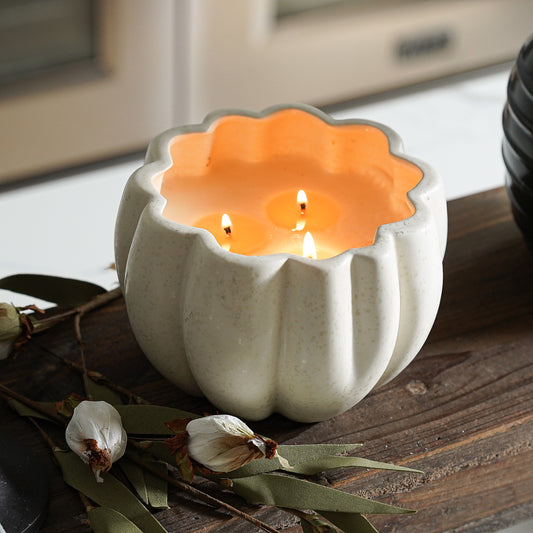 Ceramic Pumpkin Jar Candle | Large