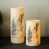 Glitter Vintage Snowman Wax Pillar Candle | LED Winter Decor