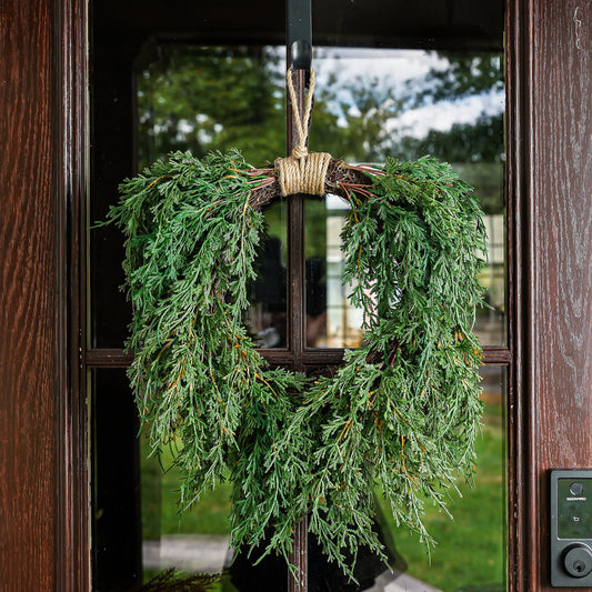 Draping Juniper Hanging Wreath | Small