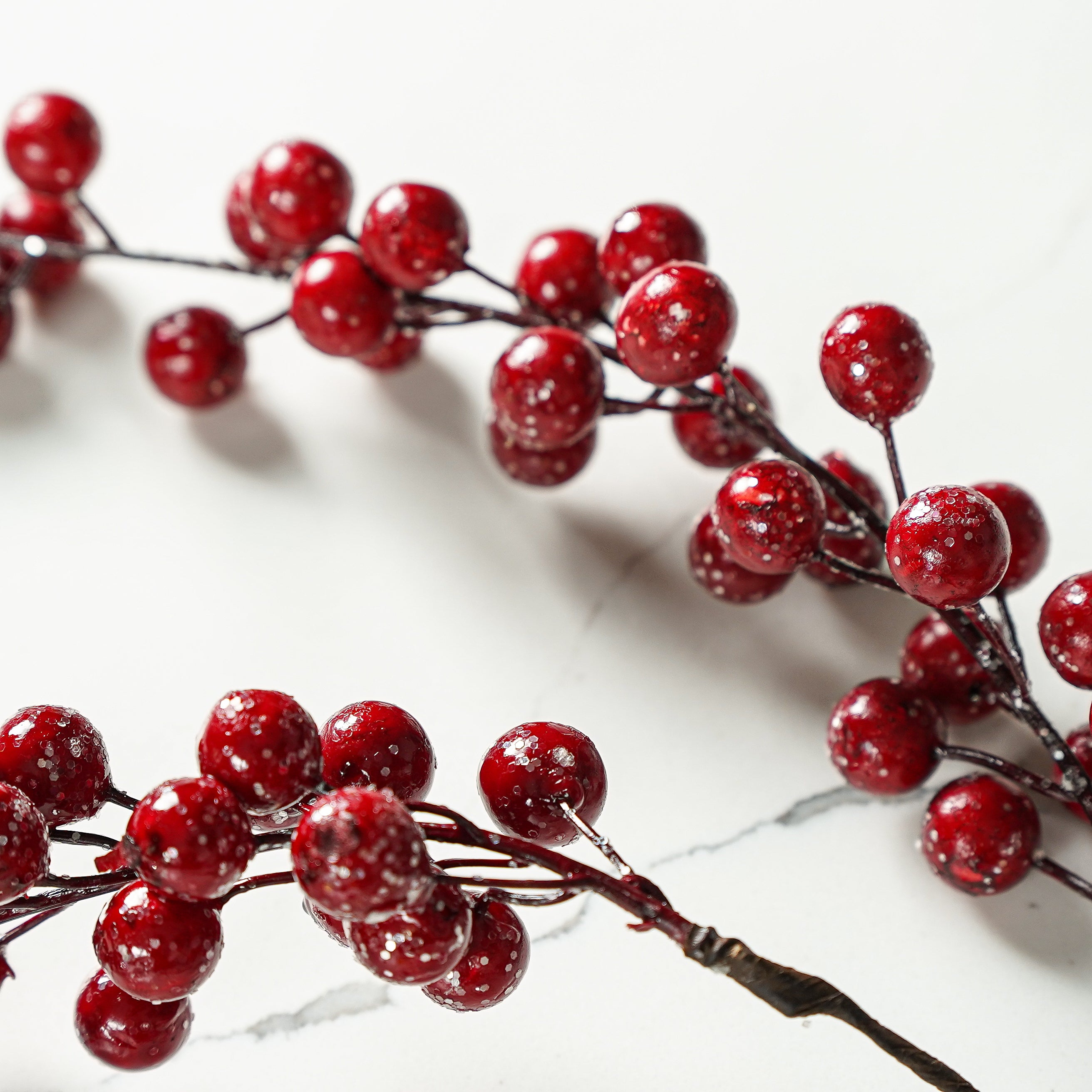 Weatherproof Icy Red Berry Hanging Stem