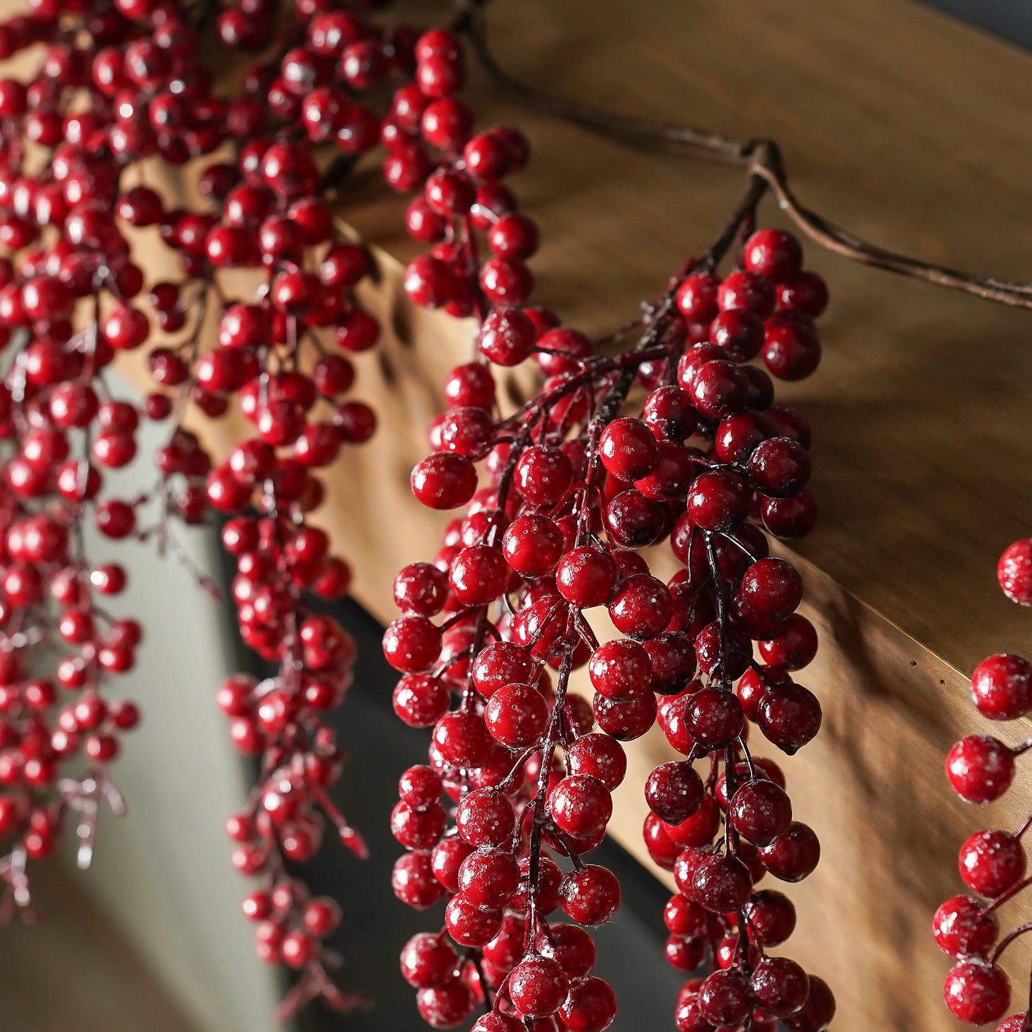 Weatherproof Icy Red Berry Garland