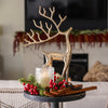 Antique Gold Holiday Reindeer Statue