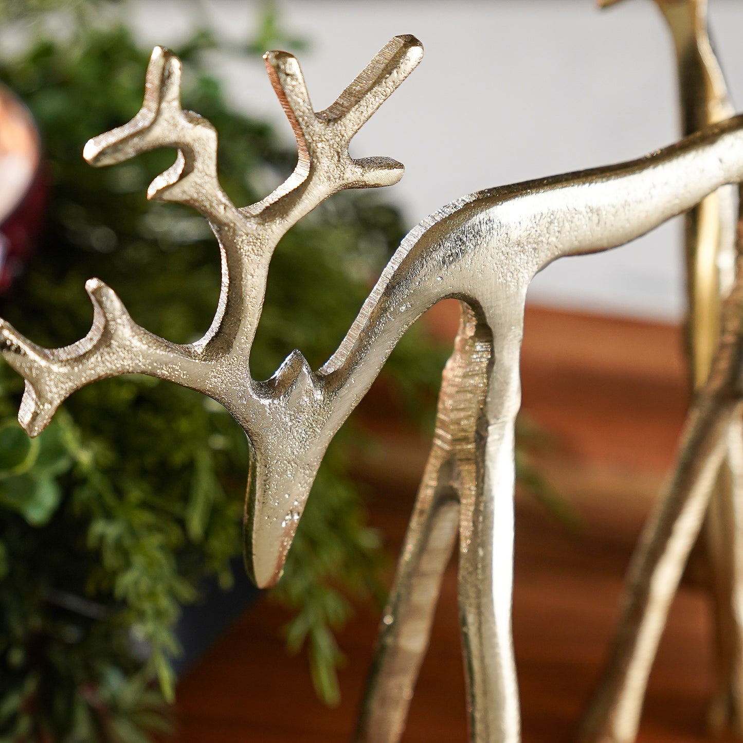 Antique Gold Looking Down Deer Set