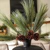 Faux Winter Greenery with Pinecones
