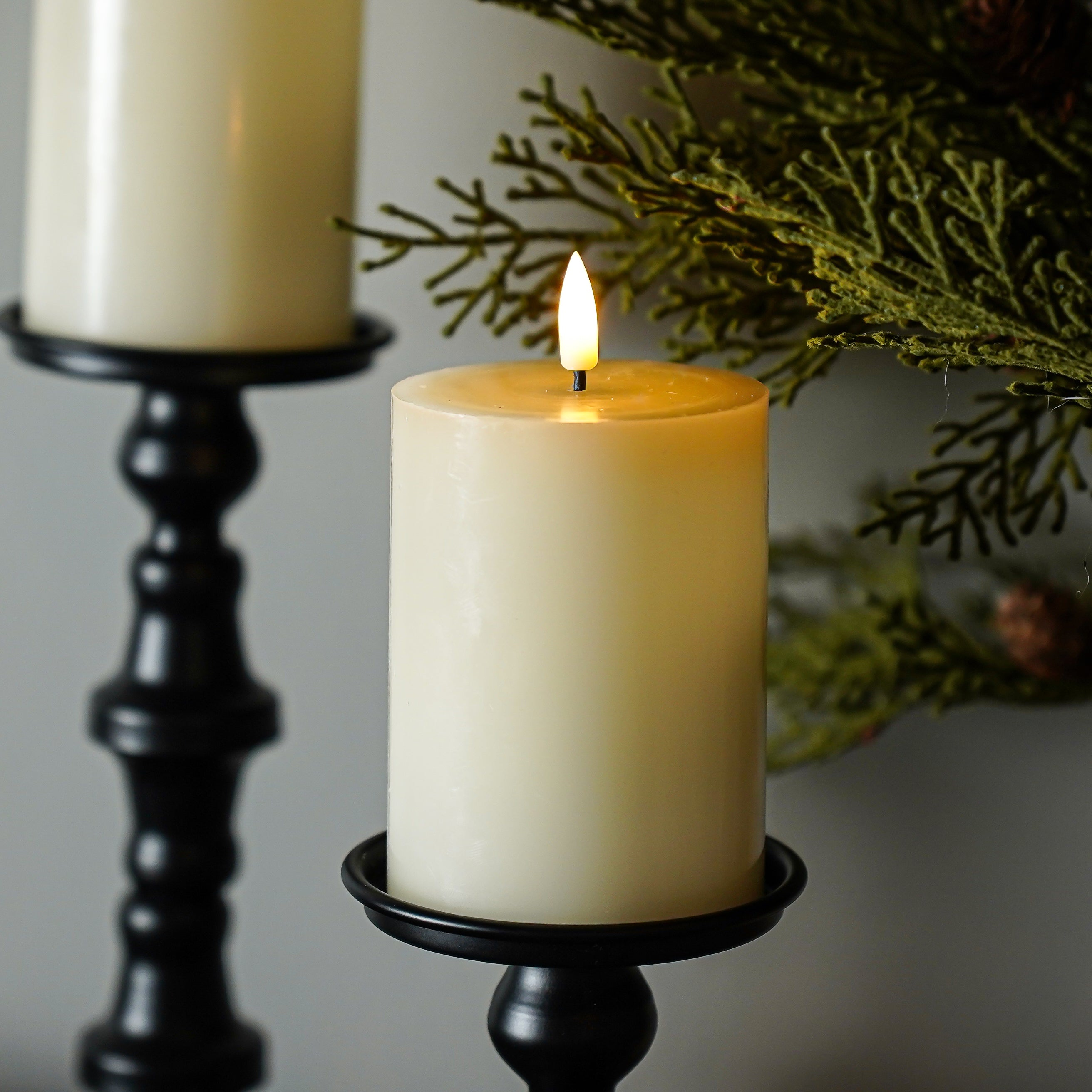 Ivory Flameless Pillar Candles