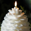Flameless White Pinecone Candle | LED Built-in Timer