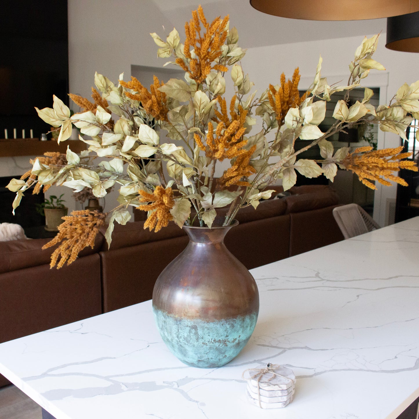 Distressed Copper Patina Vase