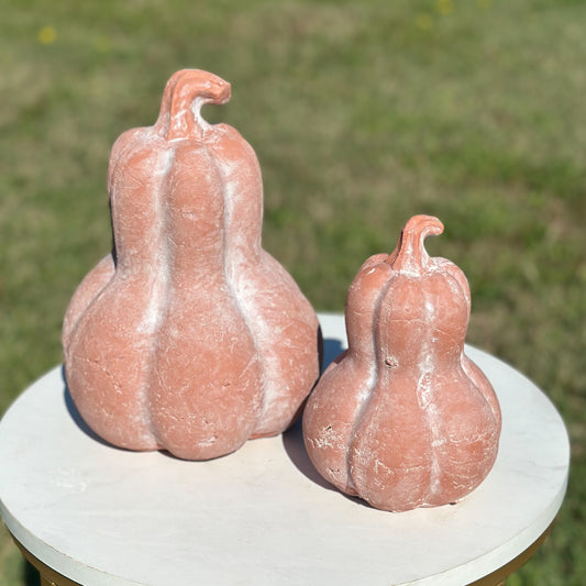 Whitewashed Terracotta Gourd | Large