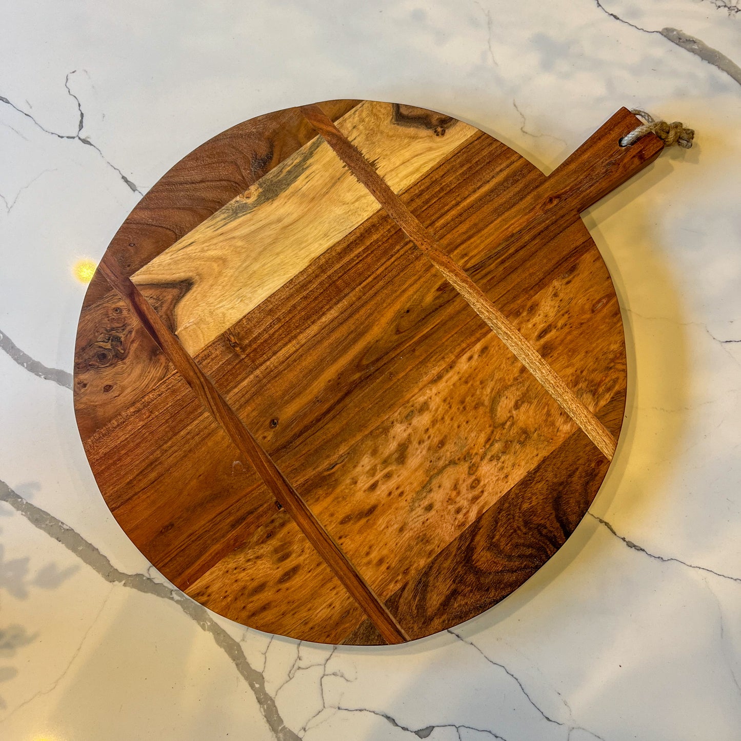Maeve Round Acacia Wood Cheese Board & Serving Tray