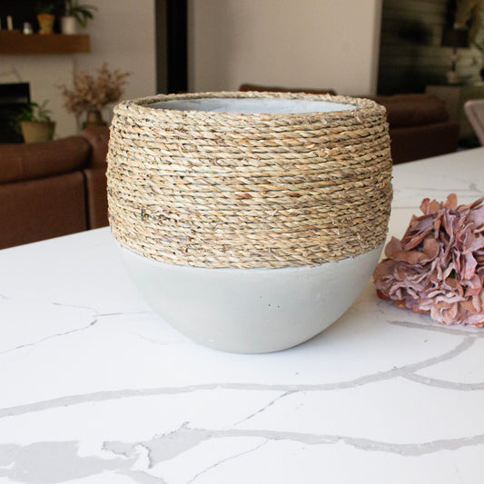 Rope Wrapped Concrete Pot