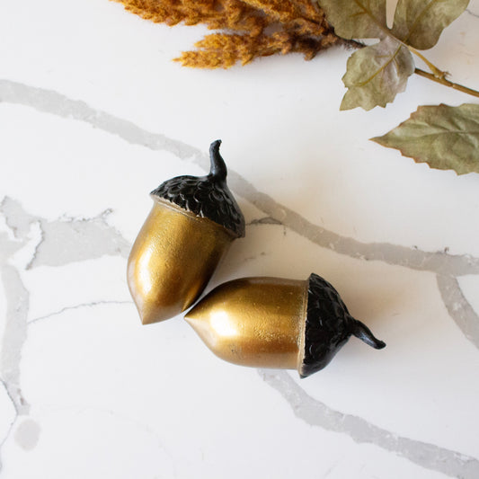 Antique Gold Metal Acorn