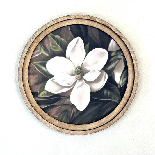 Magnolia Round Framed Wall Decor | Made in USA