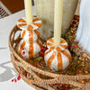 Orange Striped Ceramic Taper Candleholder