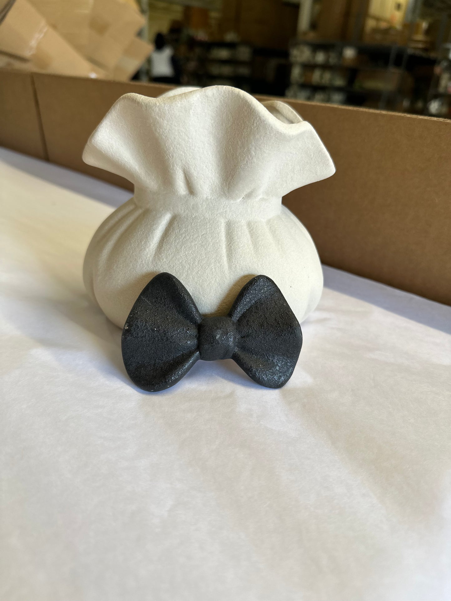 Ceramic Black Bow Bag Planter | Scratch & Dent