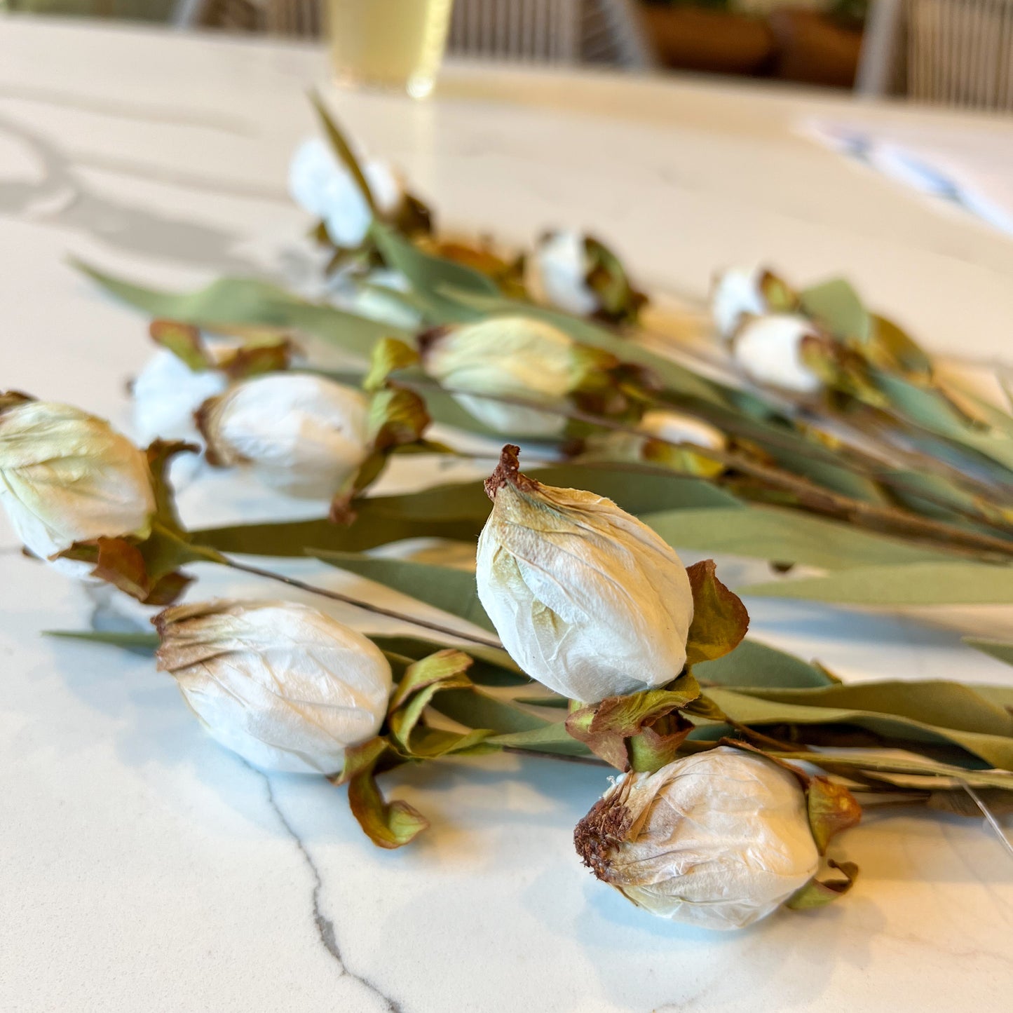 Lantern Bud Layering Stem | Cream Faux Fall Floral