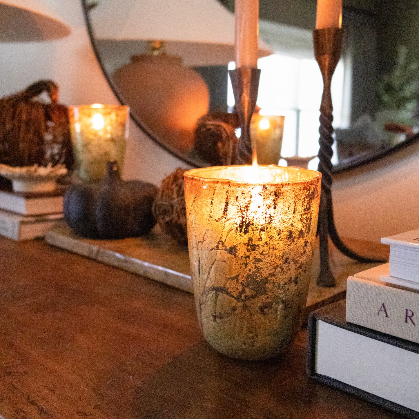 Vintage Glass Votive Candle Holder