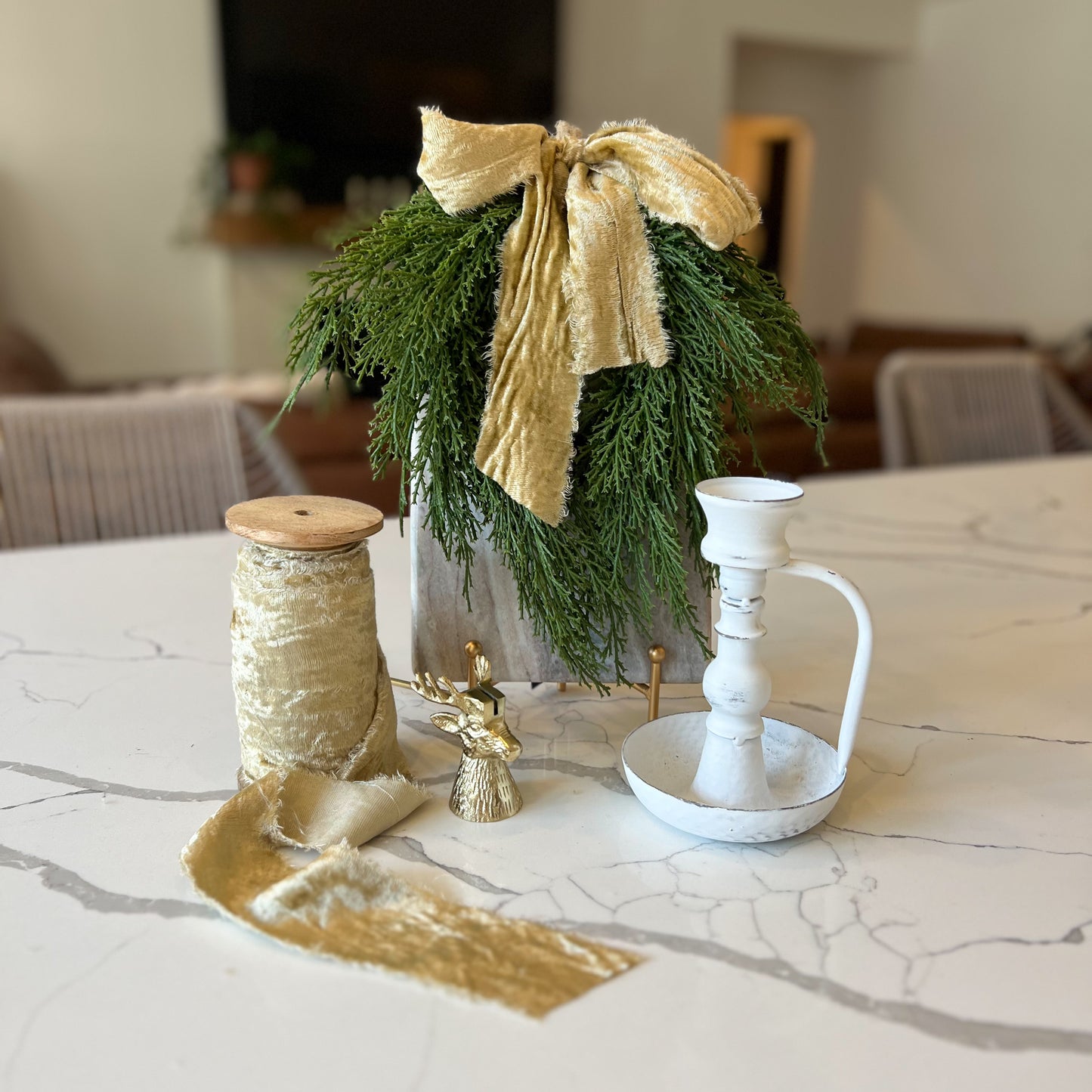 Gold Velvet Ribbon Spool | 2"W