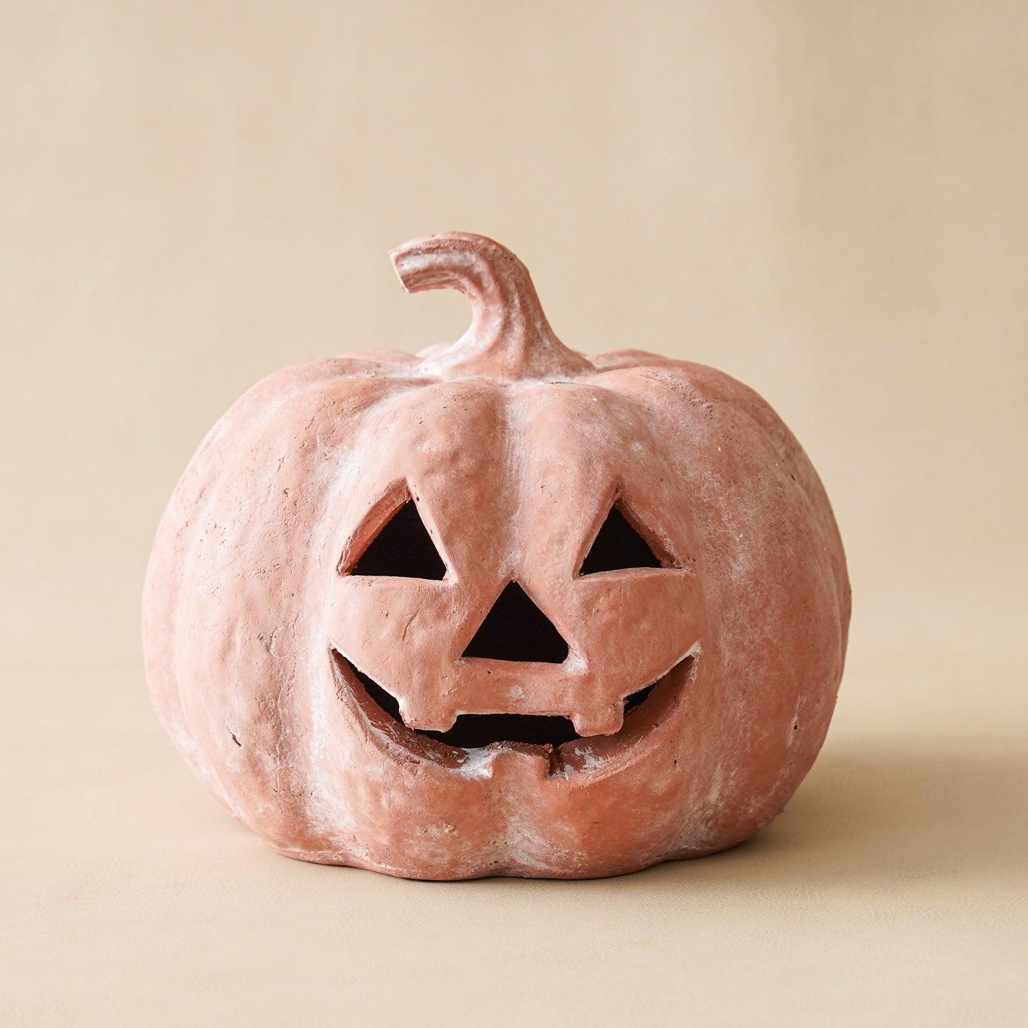 Terracotta Jack-O'-Lantern Pumpkin | Rustic Washed