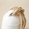 White Ceramic Bell with Jute Hanger