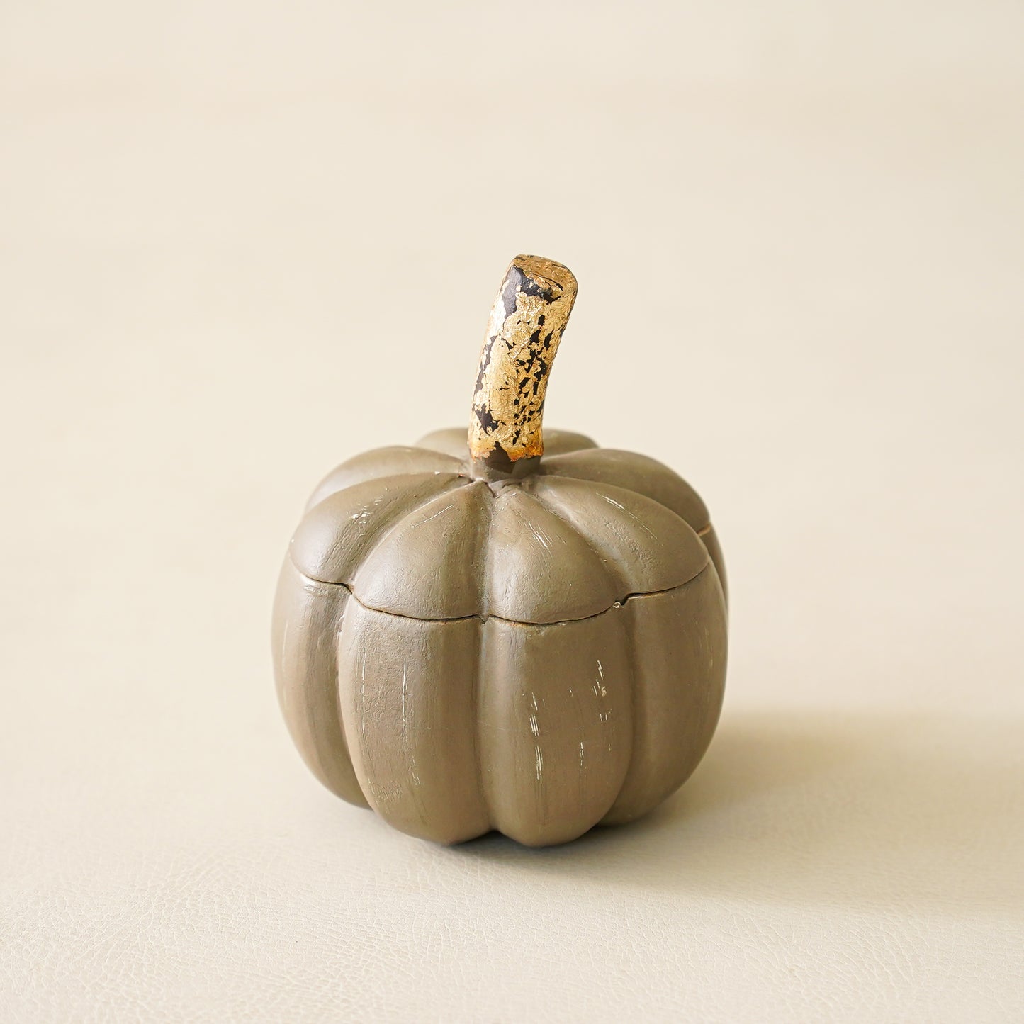Gray Mango Wood Pumpkin Container | Small