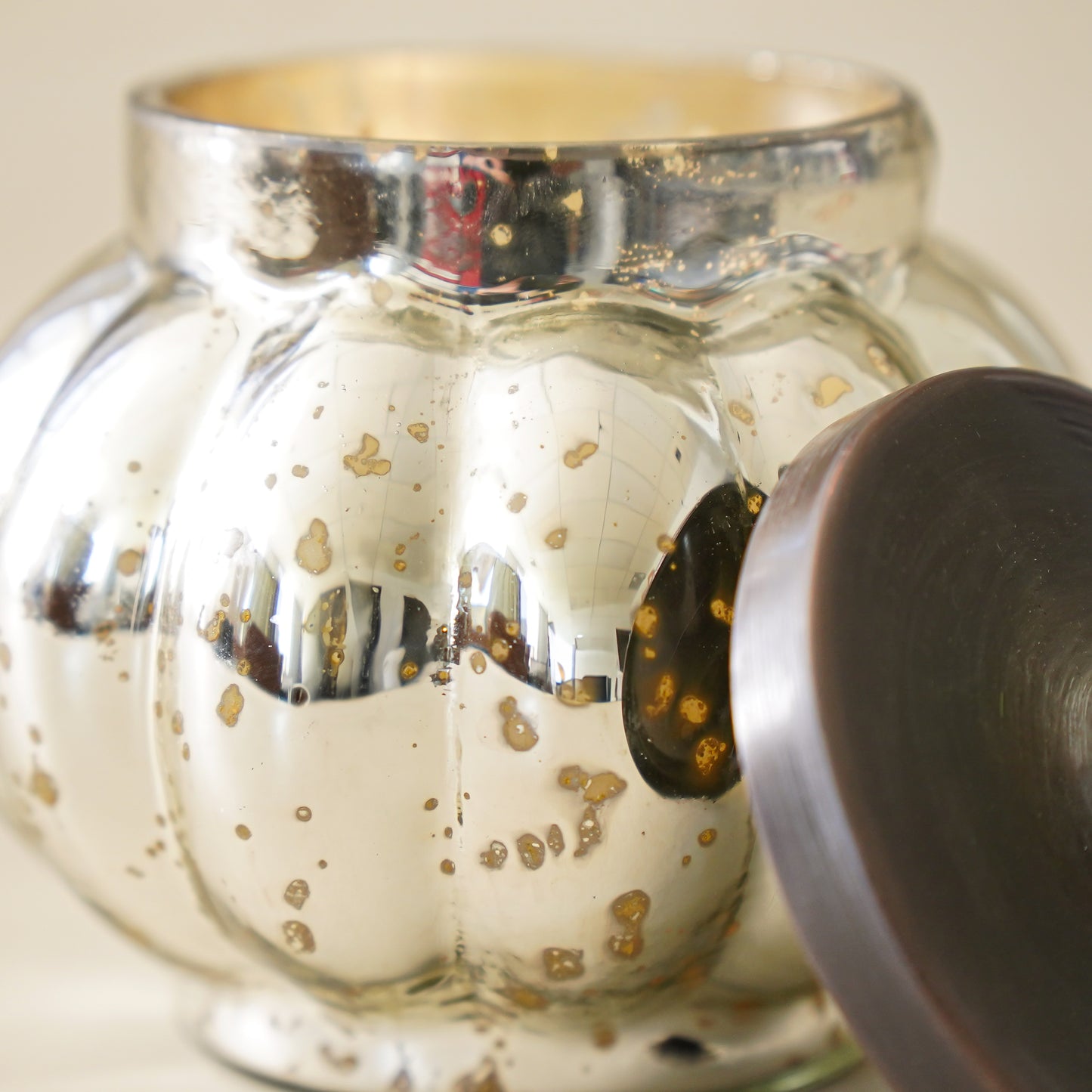 Mercury Glass Pumpkin Candle