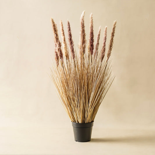 Rustic Faux Potted Cattails Arrangement | Fall Decor Accent