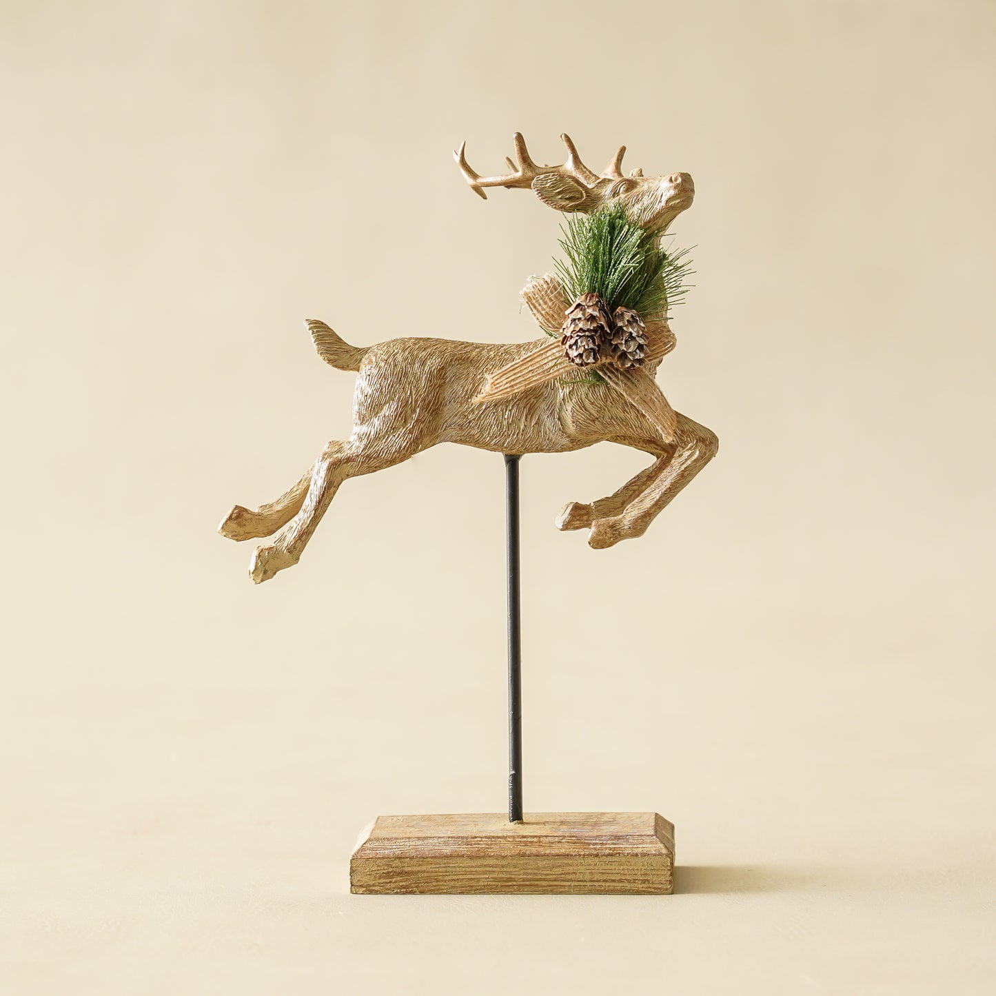 Resin Jumping Reindeer | Set of 2 Holiday Figures