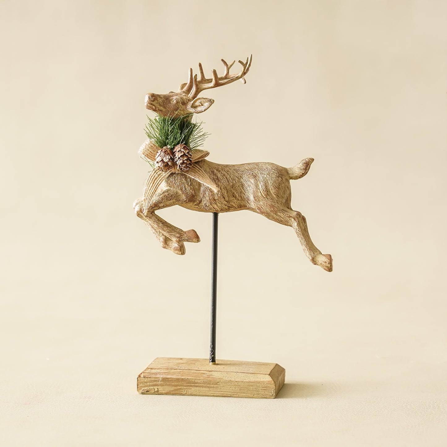 Resin Jumping Reindeer | Set of 2 Holiday Figures