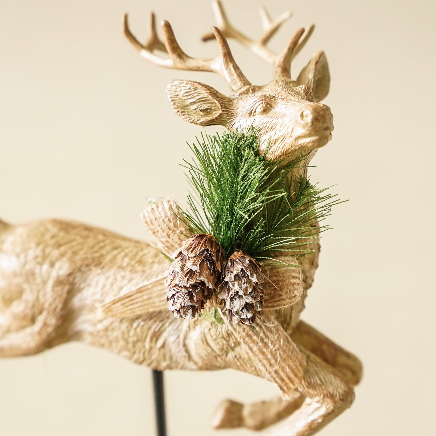 Resin Jumping Reindeer | Set of 2 Holiday Figures