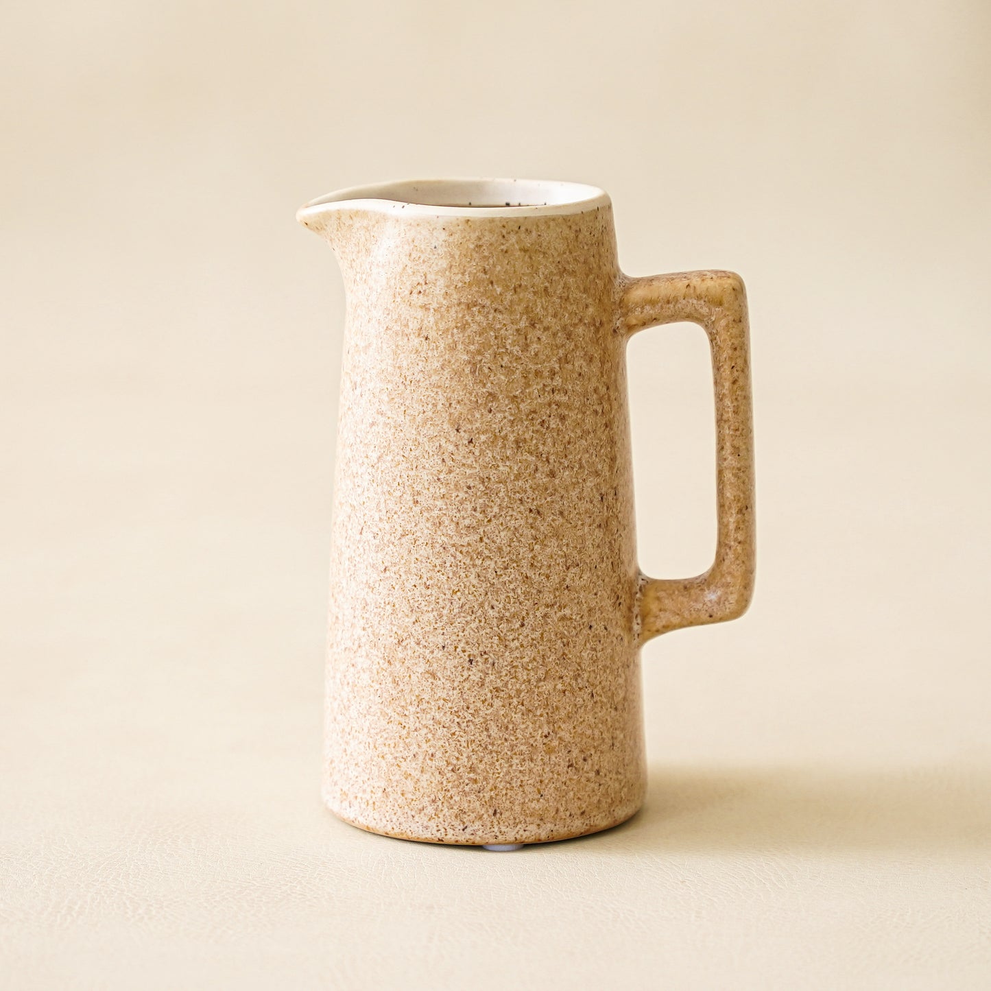 Olivia Beige Ceramic Pitcher Vase