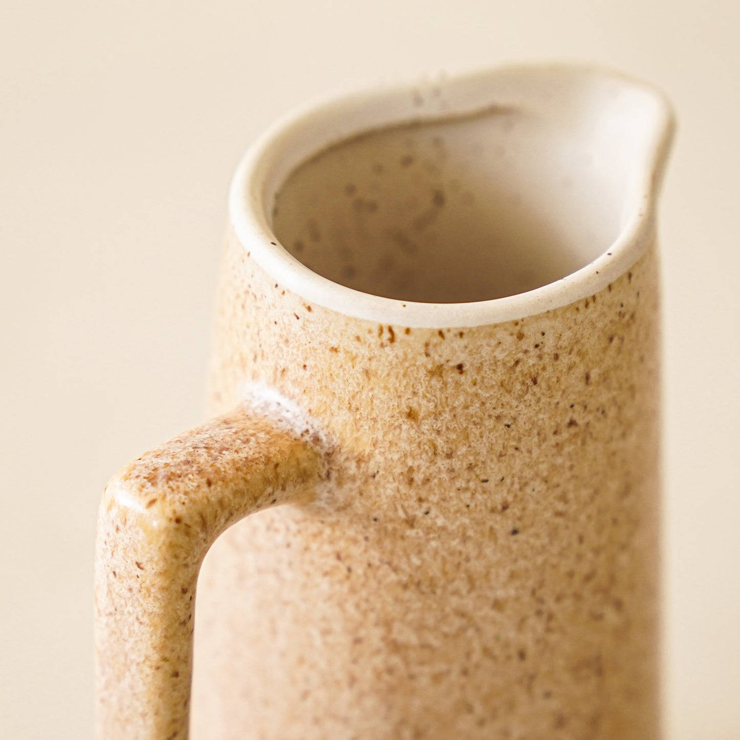 Olivia Beige Ceramic Pitcher Vase