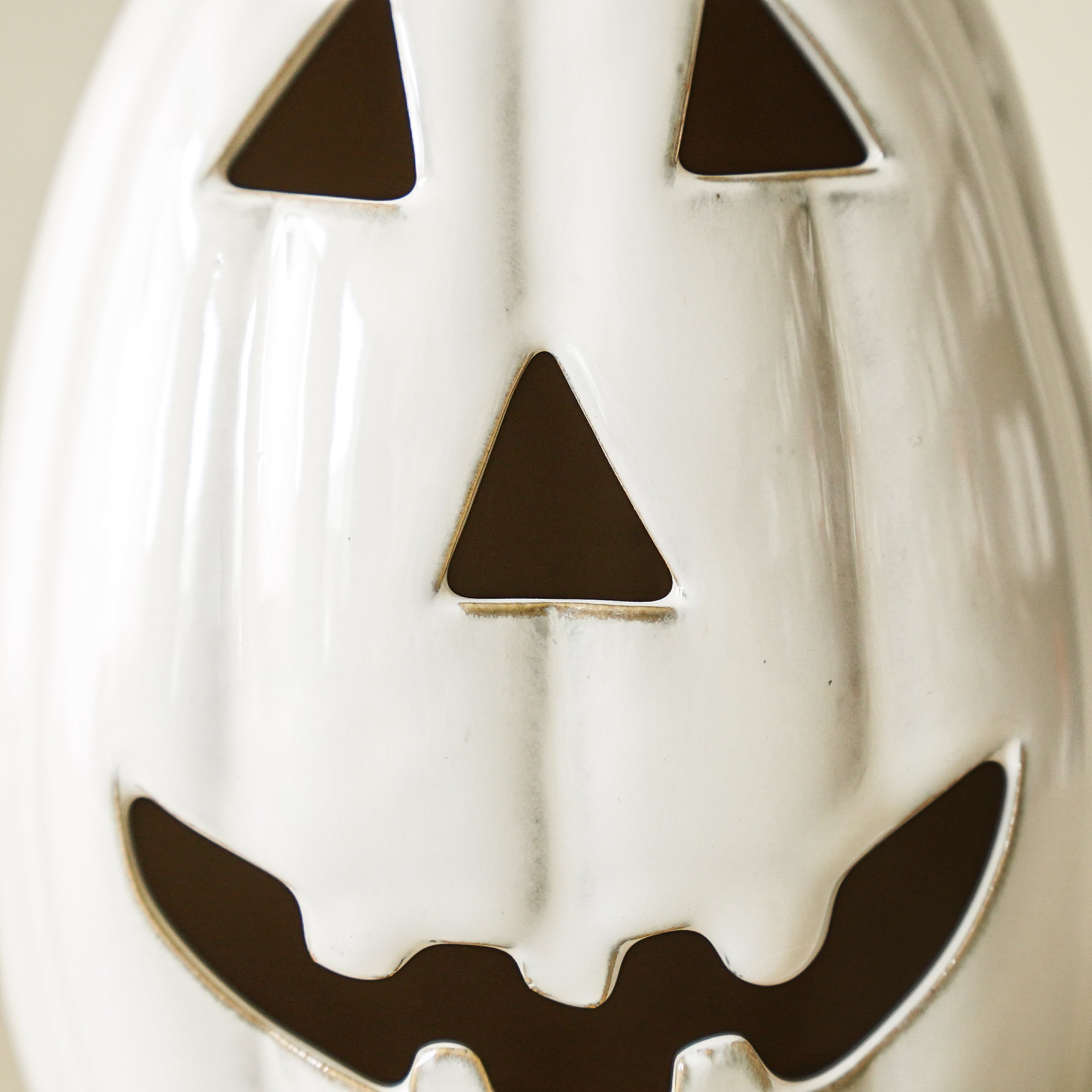 Tall White Ceramic Jack-O-Lantern | Scratch & Dent