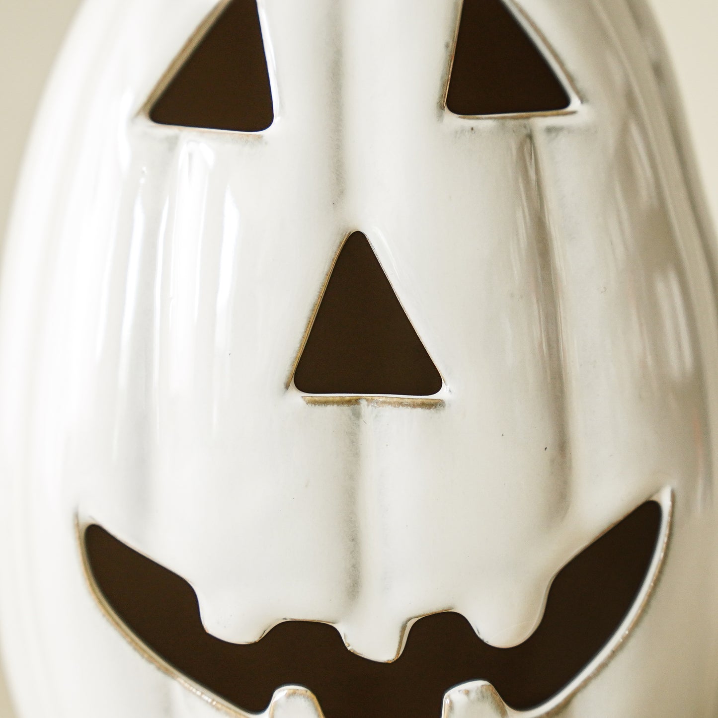 White Ceramic Jack-O-Lantern | Tall
