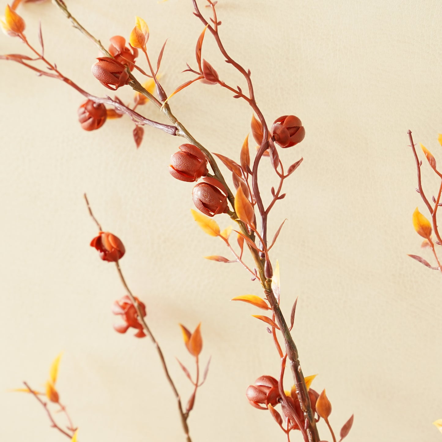 Burnt Orange Bud Branch | Faux Fall Stem